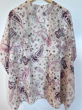 Coco & Main Pink Paisley Sheer Kimono Cover Up Size Small